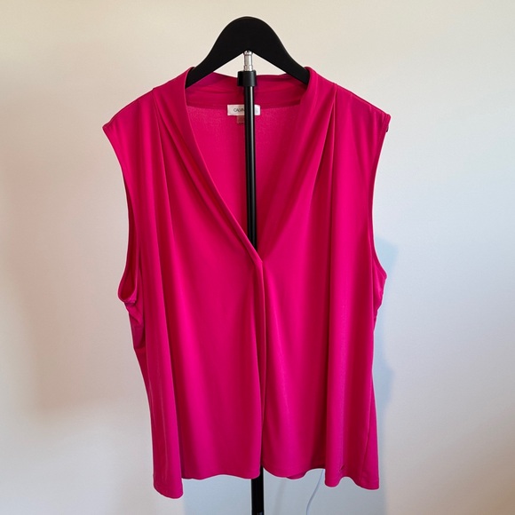 Calvin Klein Tops - Calvin Klein Hot Pink Sleeveless V-Neck Camisole LIKE NEW, 2X